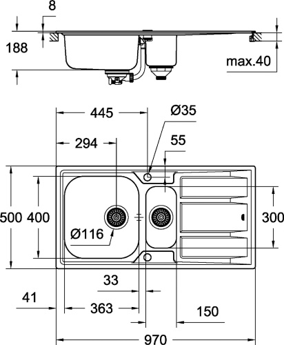 Мойка кухонная Grohe K400 31567SD0 фото 6