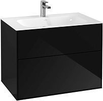 Мебель для ванной Villeroy & Boch Finion 80 glossy black lacquer, с настенным освещением