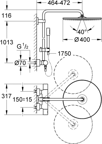 Душевая стойка Grohe Rainshower System 400 27174001 фото 9