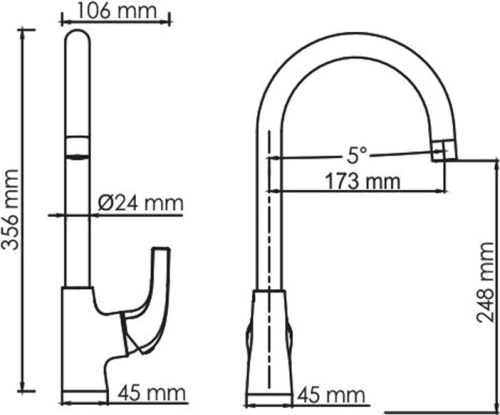 Смеситель Wasserkraft Sauer 7107 для кухонной мойки фото 5