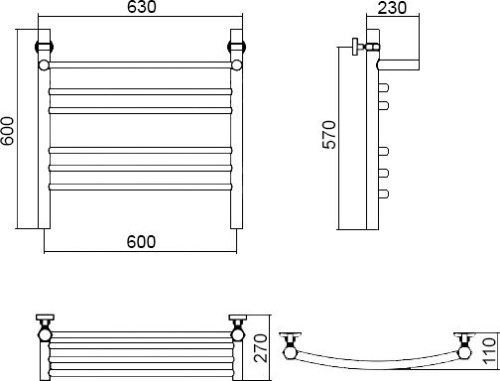 13 976 руб. Полотенцесушитель водяной Aquanerzh Дуга групповая с полкой 60х60 фото 3 Полотенцесушитель водяной Aquanerzh Дуга групповая с полкой 60х60 фото 3