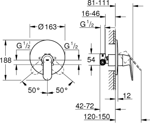 Душевой комплект Grohe Eurosmart Cosmopolitan 32880000 + 27853001 + 27057000 фото 7