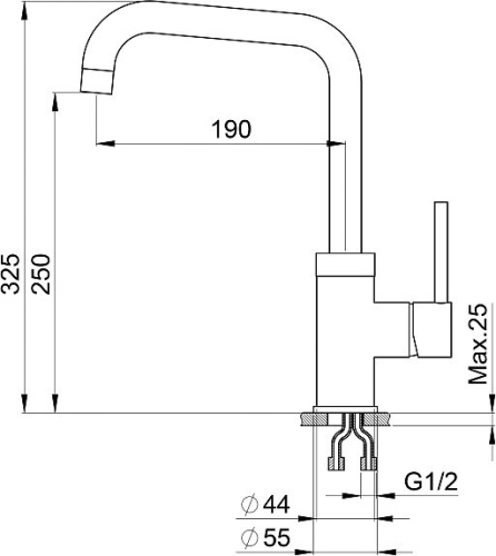 Смеситель Granula GR-0041 для кухонной мойки, графит фото 3