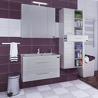 Мебель для ванной СанТа Омега 90 подвесная, белая, с 2 ящиками