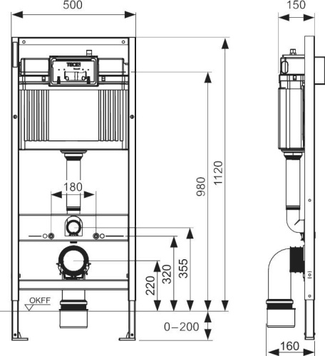 Комплект Унитаз подвесной Duravit Starck 3 42250900A1 комплект + Система инсталляции для унитазов TECE Base K440322 с кнопкой смыва фото 7