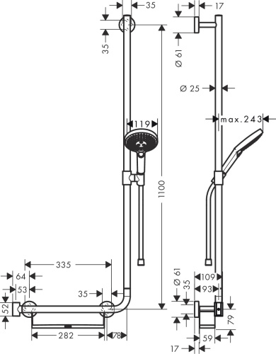 Душевой гарнитур Hansgrohe Raindance Select S 26326400 белый - хром фото 5
