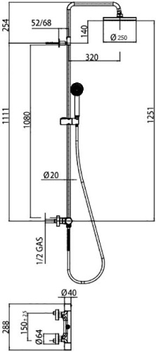 Душевая стойка Bossini Elios L10172.030