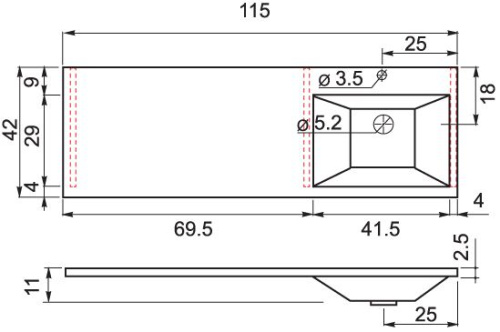 Раковина Цвет и Стиль Гриджио 115 R фото 4