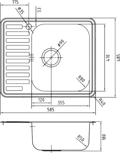 Мойка кухонная IDDIS Strit STR58PRi77 фото 2