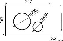 Кнопка смыва AlcaPlast THIN M671 хром глянцевый