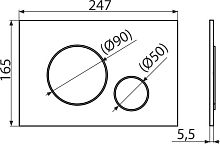 Кнопка смыва AlcaPlast THIN M671 хром глянцевый