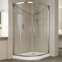 Душевой уголок Vegas Glass ZS-F 120*90 08 01 профиль глянцевый хром, стекло прозрачное