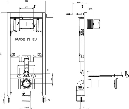 Комплект Jacob Delafon Struktura E21750RU-00 кнопка черная фото 8