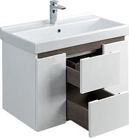 Тумба с раковиной AQUATON Рене 80 белый, грецкий орех