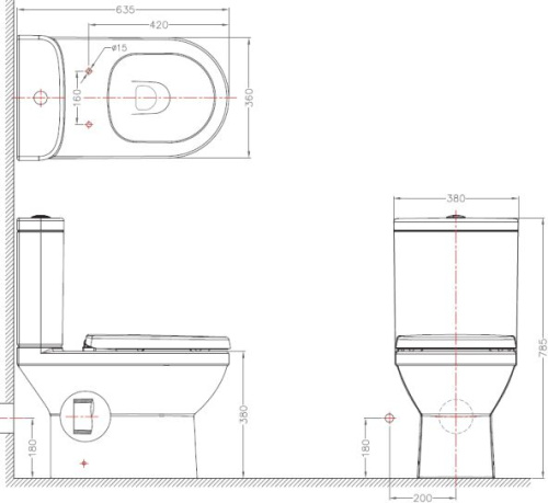 Унитаз-компакт Bravat New Moon 19 CY01019W фото 5