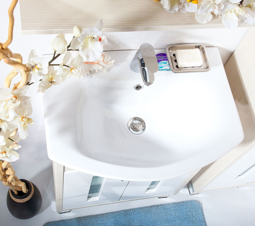 Мебель для ванной Бриклаер Бали 60 светлая лиственница, белый глянец фото 3