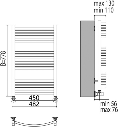 Полотенцесушитель водяной Terminus Классик П16 450*778 фото 3