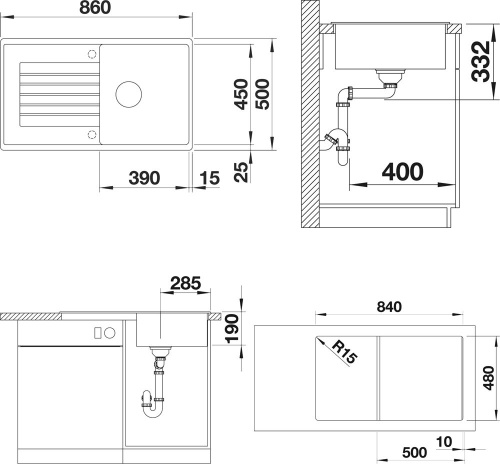 Мойка кухонная Blanco Zia 5S 520519 кофе фото 3