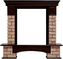 Портал Firelight Forte Wood Classic камень коричневый, шпон темный дуб