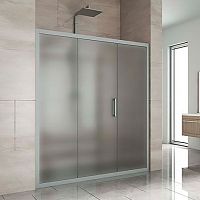 Душевая дверь в нишу Kubele DE019D3-MAT-MT 160 см, профиль матовый хром