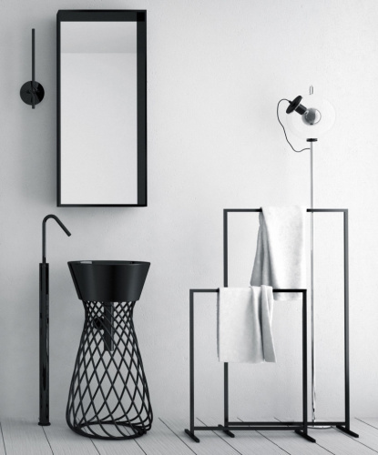 Раковина ArtCeram Wire 43 с пьедесталом, черная