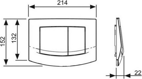 Кнопка смыва TECE Ambia 9240254 хром, кнопка матовый хром фото 2