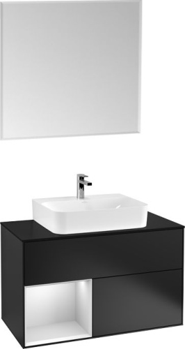 Мебель для ванной Villeroy & Boch Finion G112MTPD 100 с подсветкой и освещением стены фото 7