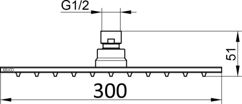 Верхний душ Keuco 59986010302 30х30 см, хром фото 2