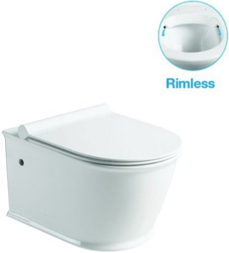 Унитаз подвесной SantiLine SL-5009 безободковый, с микролифтом фото 3
