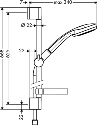 Душевой гарнитур Hansgrohe Croma 100 Multi 27775000 Unica C фото 6