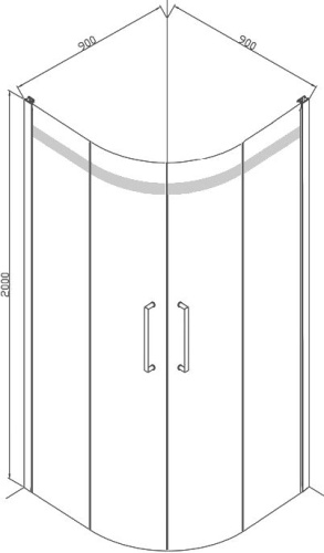 Душевой уголок Bravat Wave 90х90х200 фото 3