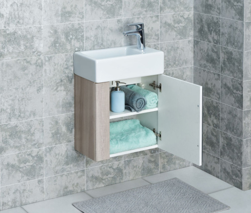 Мебель для ванной AQUATON Вита 46 белая, ясень шимо фото 3