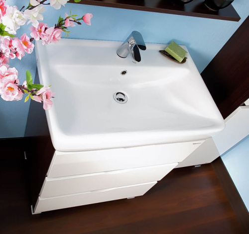 Мебель для ванной Бриклаер Токио 70 венге, белый глянец фото 3