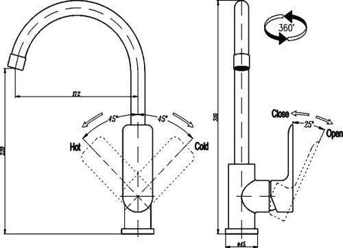 Смеситель Triton Панама 14605W-D125 для кухонной мойки фото 3