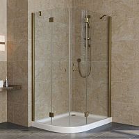 Душевой уголок Vegas Glass AFS-F Lux 110*100 05 01 R профиль бронза, стекло прозрачное