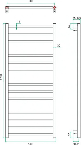 29 760 руб. Полотенцесушитель водяной Grota Eco Classic 53х120 фото 2 Полотенцесушитель водяной Grota Eco Classic 53х120 фото 2