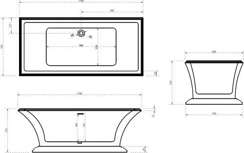 Акриловая ванна Abber AB9238 170x80 фото 3 Акриловая ванна Abber AB9238 170x80 фото 3