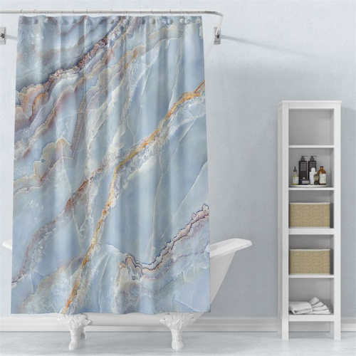 Штора для ванной Carnation Home Fashions Marble 180x200 blue фото 3