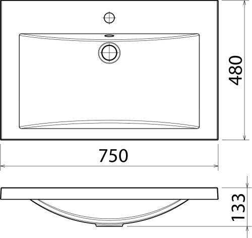 Мебель для ванной 1MarKa Соната 75Н с 3 ящиками, белый глянец фото 6 Мебель для ванной 1MarKa Соната 75Н с 3 ящиками, белый глянец фото 6