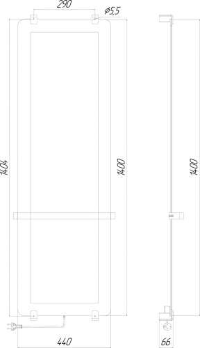 Полотенцесушитель электрический Allen Brau Infinity 140x44 см фото 5