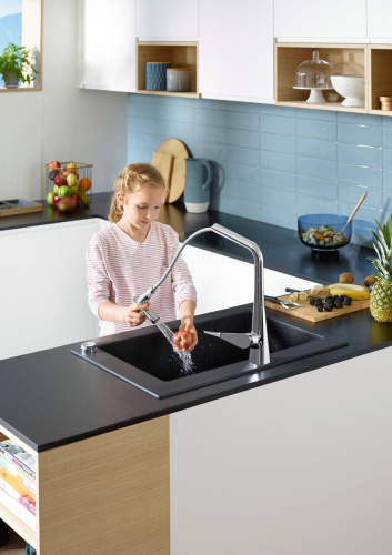 Смеситель Hansgrohe Metris Select M71 73806000 для кухонной мойки, хром фото 2