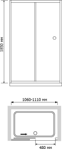 Душевая дверь в нишу RGW Classic CL-12 (1060-1110)x1850 фото 2