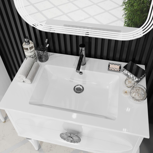 Мебель для ванной Opadiris Ибица 90 белая, фурнитура хром фото 6