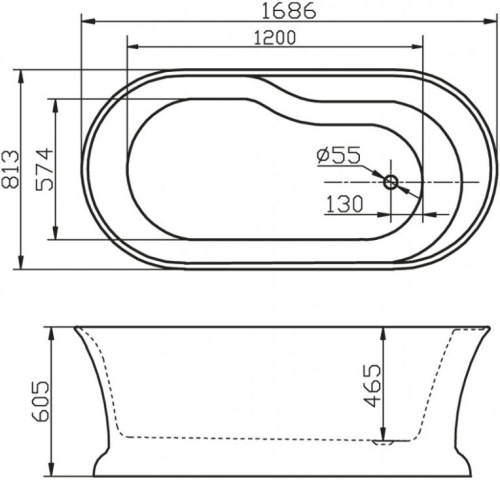 Акриловая ванна BelBagno BB300 170x80 фото 3