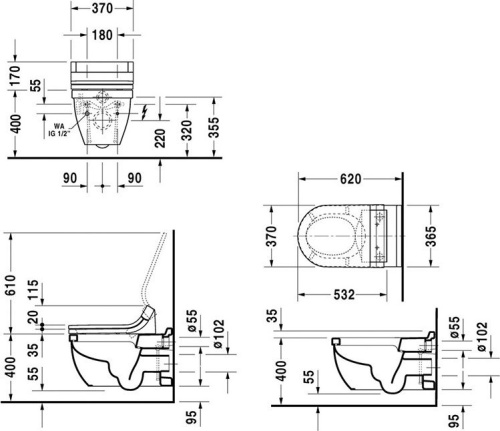 384 300 руб. Унитаз подвесной Duravit Starck 3 2226590000 фото 3 Унитаз подвесной Duravit Starck 3 2226590000 фото 3