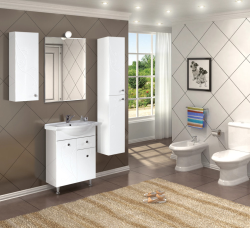 Мебель для ванной AQUATON Лиана 60 М с бельевой корзиной Мебель для ванной AQUATON Лиана 60 М с бельевой корзиной