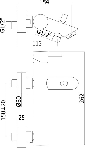Смеситель Paffoni Light LIG022NO для ванны c душем фото 3
