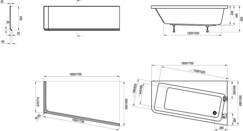 Акриловая ванна Ravak 10° 160x95 R с ножками фото 3 Акриловая ванна Ravak 10° 160x95 R с ножками фото 3