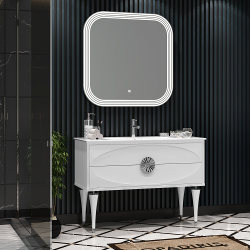 Мебель для ванной Opadiris Ибица 120 белая, фурнитура хром фото 11