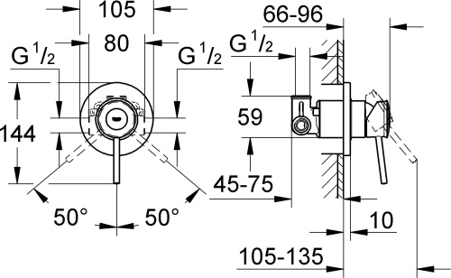 Душевой комплект Grohe BauClassic 29048000 + 27924001 + 28671000 фото 6